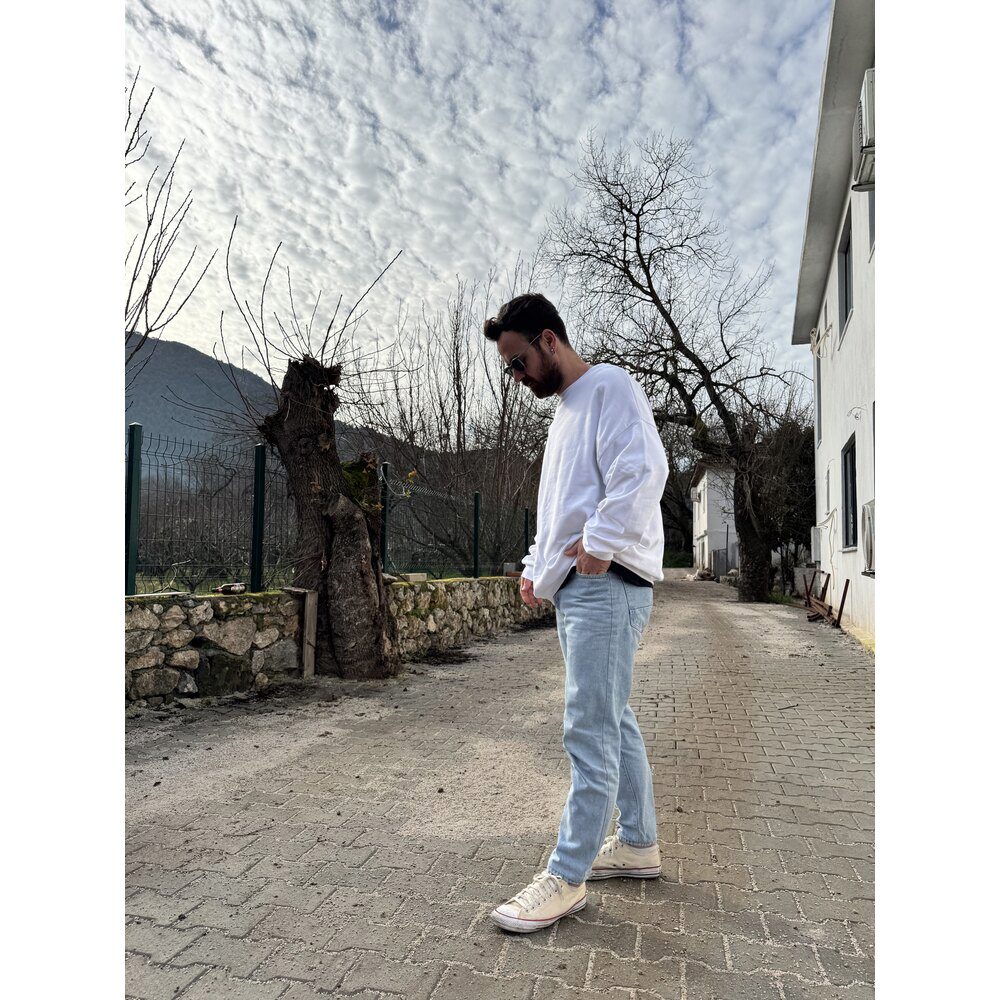 Oversize Beyaz Sweatshirt