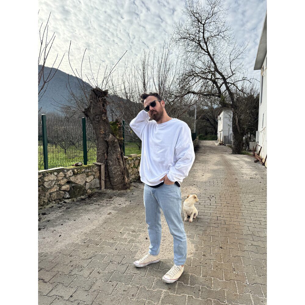 Oversize Beyaz Sweatshirt